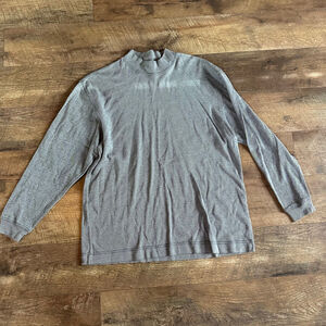 Men's Saks Fifth Avenue Long Sleeve Tee M Gray White Striped